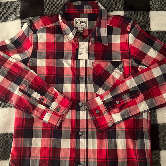 #23 Place NWT red plaid boys top size Lg - Picture 1 of 2